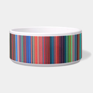 colour stripes cat food bowl