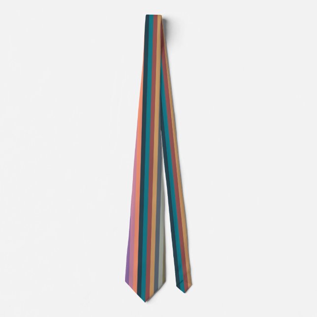 colour stripes colourful pastel tie (Front)