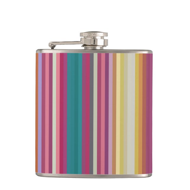 Colour Stripes Hip Flask (Front)