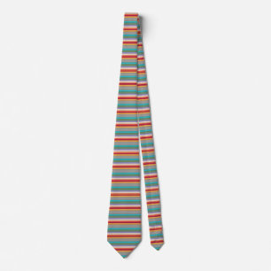 Colour stripes red, blue, orange, vintage feel tie