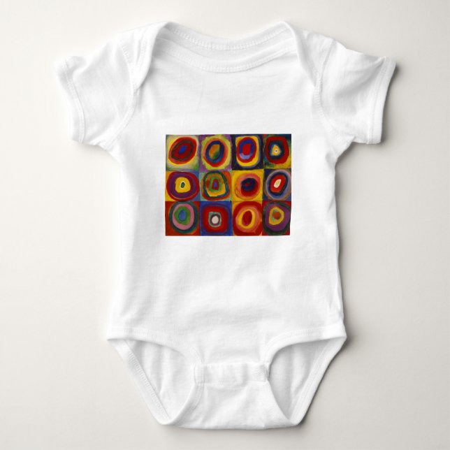 Colour Study of Squares Circles Baby Bodysuit (Front)