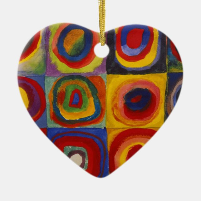 Colour Study of Squares Circles by Kandinsky Ceramic Tree Decoration (Front)
