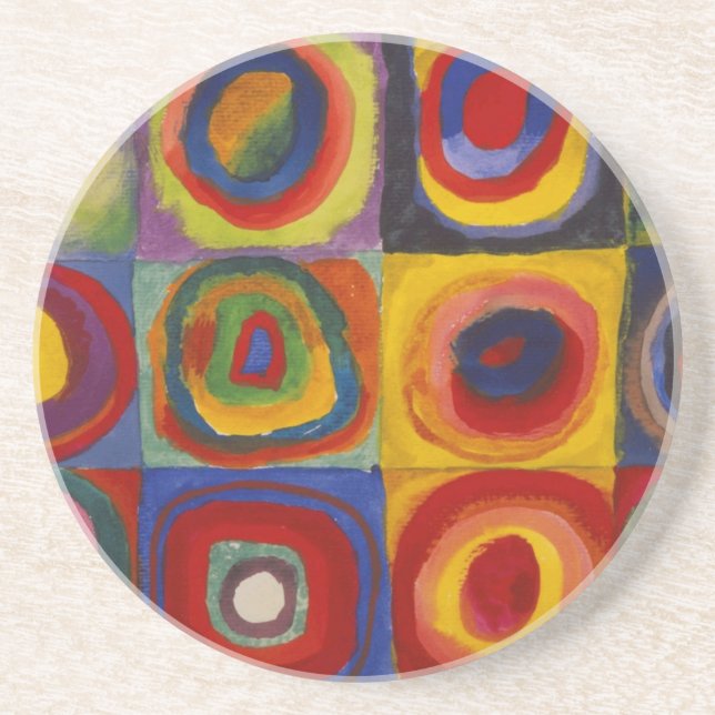 Colour Study of Squares Circles by Kandinsky Coaster (Front)