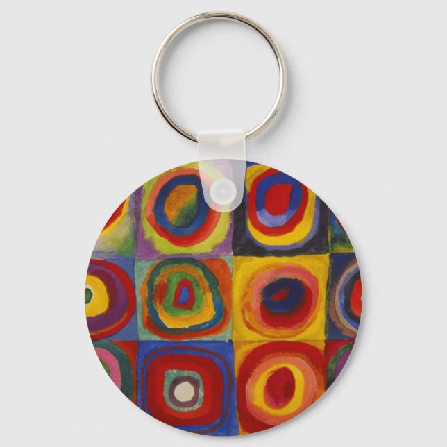 Colour Study of Squares Circles by Kandinsky Key Ring (Front)