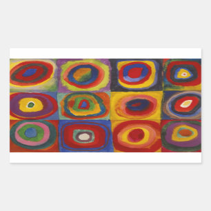 Colour Study of Squares Circles by Kandinsky Rectangular Sticker