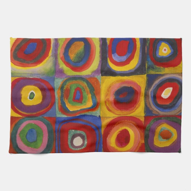 Colour Study of Squares Circles by Kandinsky Tea Towel (Horizontal)