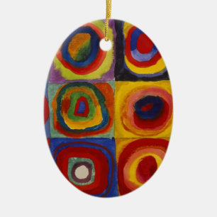 Colour Study of Squares Circles Ceramic Tree Decoration