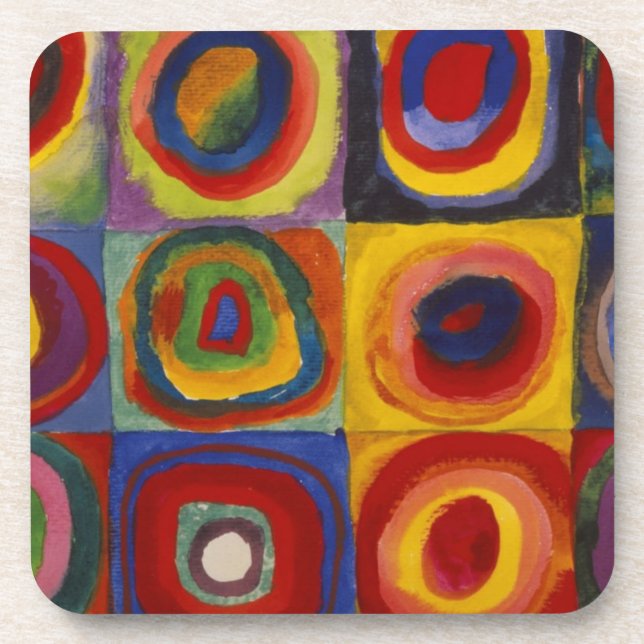 Colour Study of Squares Circles Coaster (Front)