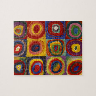 Colour Study of Squares Circles Jigsaw Puzzle