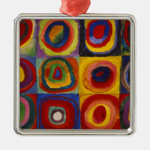 Colour Study of Squares Circles Metal Tree Decoration