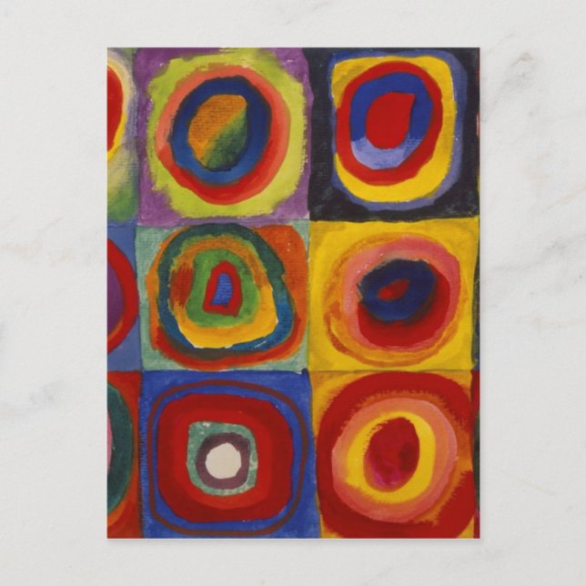 Colour Study of Squares Circles Postcard (Front)