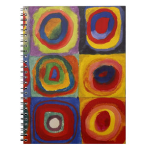 Colour Study of Squares Circles Spiral Notebook