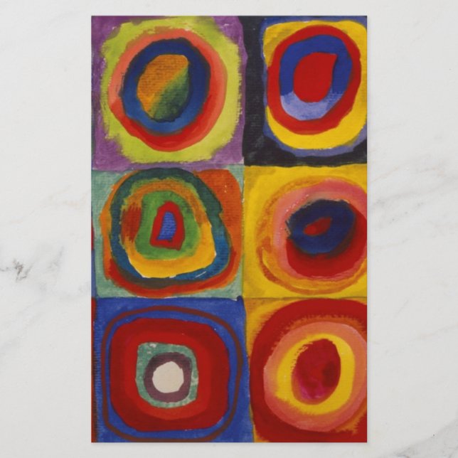 Colour Study of Squares Circles Stationery (Front)