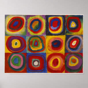 Colour Study Squares With Concentric Circles Poster