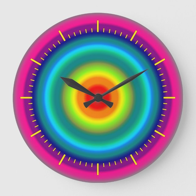 colour swatch rainbow large clock (Front)