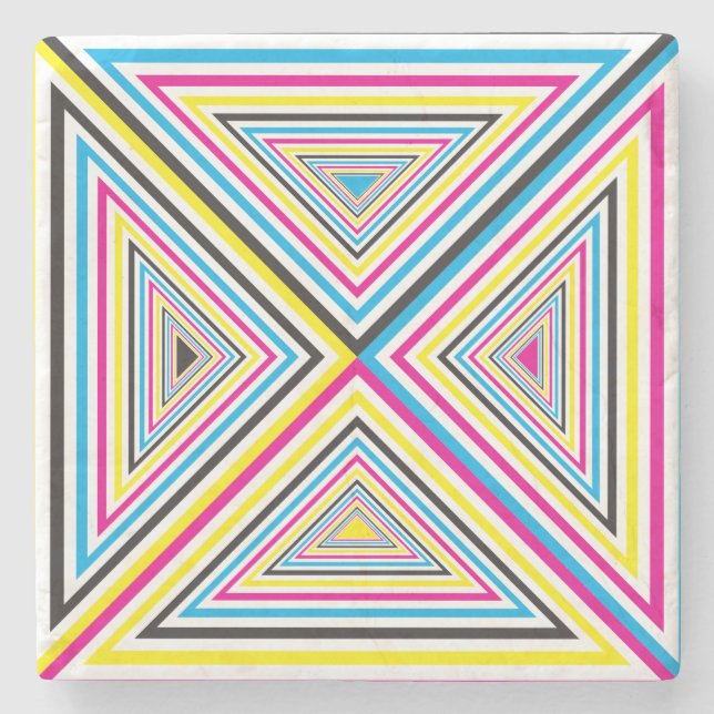 colour swatch triangle game stone coaster (Front)