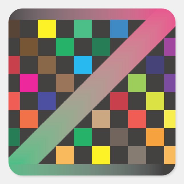 colour swatches diagonal square sticker (Front)