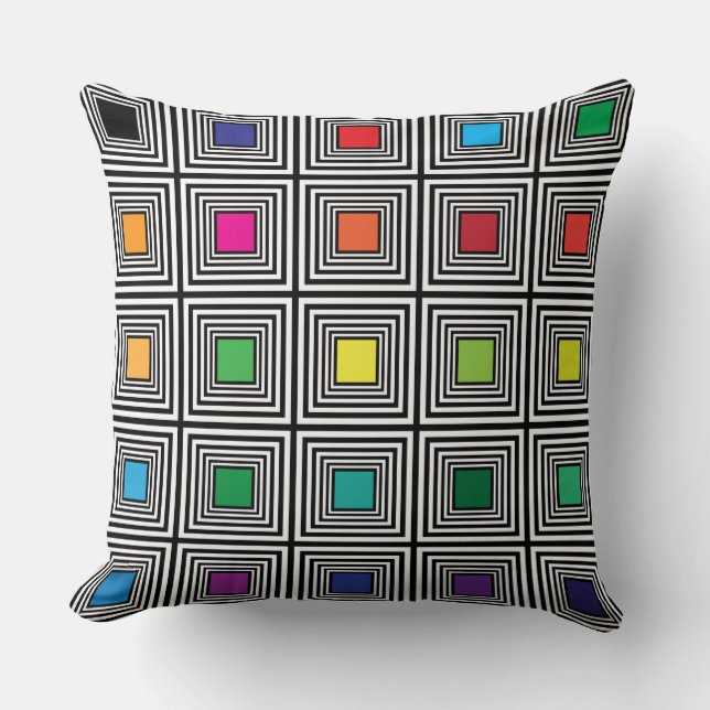 colour swatches multiple black frames cushion (Front)