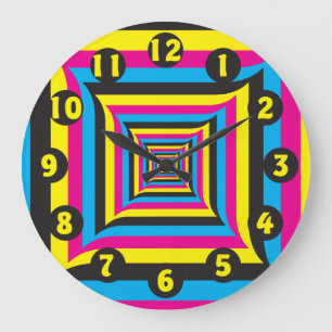 colour swatches yellow cyan magenta black large clock