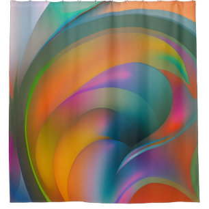 Colour Swirl Abstract Shower Curtain