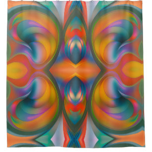 Colour Swirl Abstract Shower Curtain