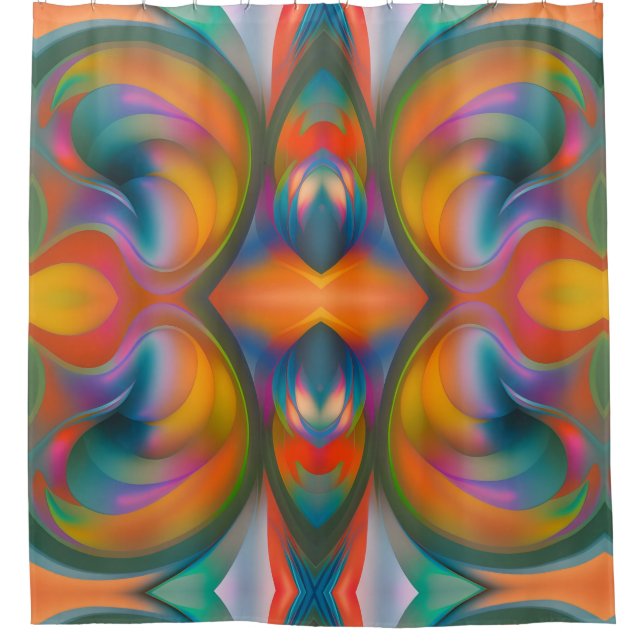  Colour Swirl Abstract Shower Curtain (Front)