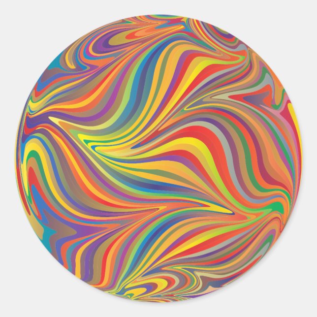 Colour swirl classic round sticker (Front)