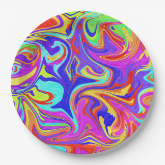 Colour Swirl Paper Plates