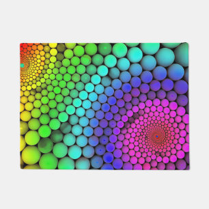 Colour Swirl Rainbow Modern Sphere Pattern Doormat