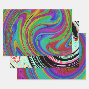 colour swirl wrapping paper sheet