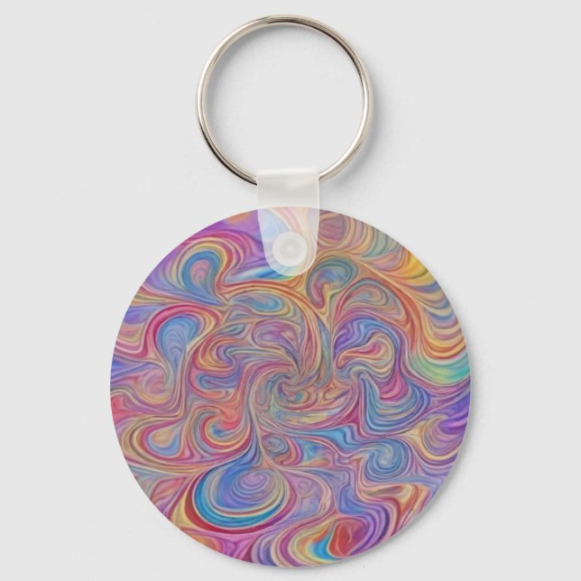 Colour Swirls  Key Ring (Front)