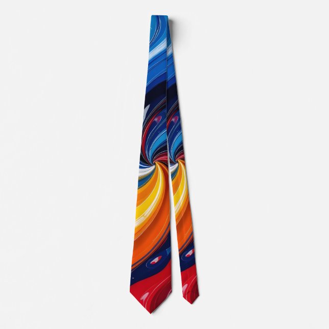 Colour Swirls Men's Necktie (Front)