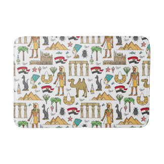 Colour Symbols of Egypt Pattern Bath Mat