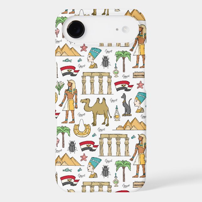 Colour Symbols of Egypt Pattern Case-Mate iPhone Case (Back)