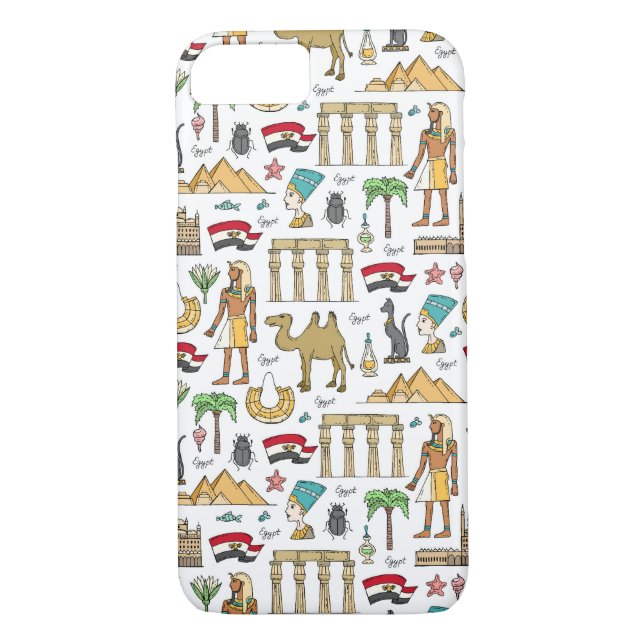 Colour Symbols of Egypt Pattern Case-Mate iPhone Case (Back)