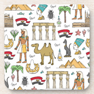 Colour Symbols of Egypt Pattern Coaster