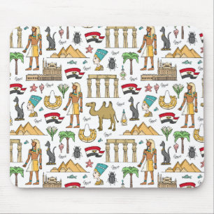 Colour Symbols of Egypt Pattern Mouse Pad