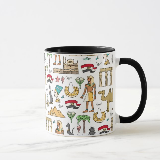 Colour Symbols of Egypt Pattern Mug (Right)