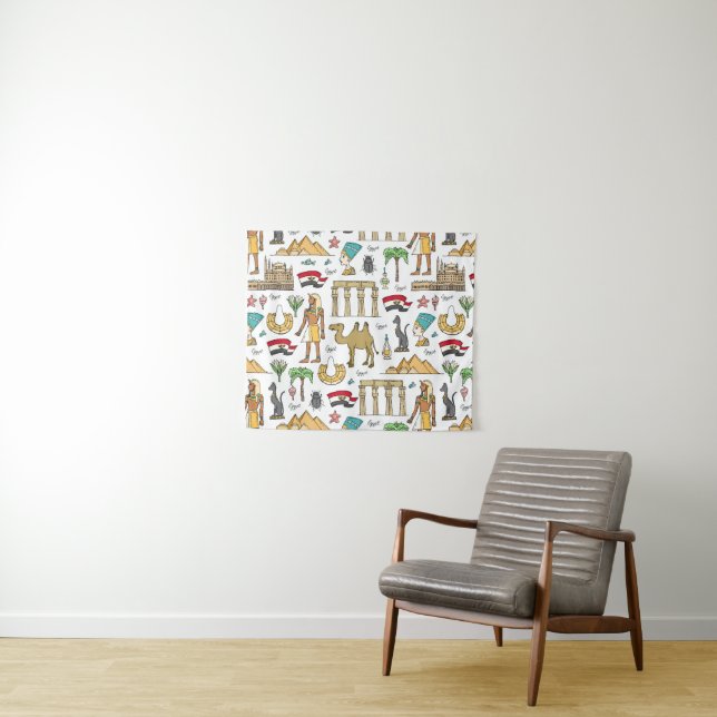 Colour Symbols of Egypt Pattern Tapestry (In Situ (Horizontal))