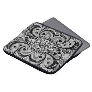 Colour Symphony Mandala – Bold Psychedelic Floral Laptop Sleeve