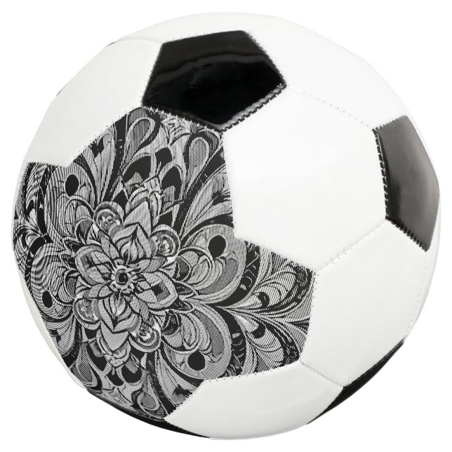 Colour Symphony Mandala – Bold Psychedelic Floral Soccer Ball (Three Quarter)