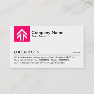 Colour Tab Arrow - Neon Red Business Card