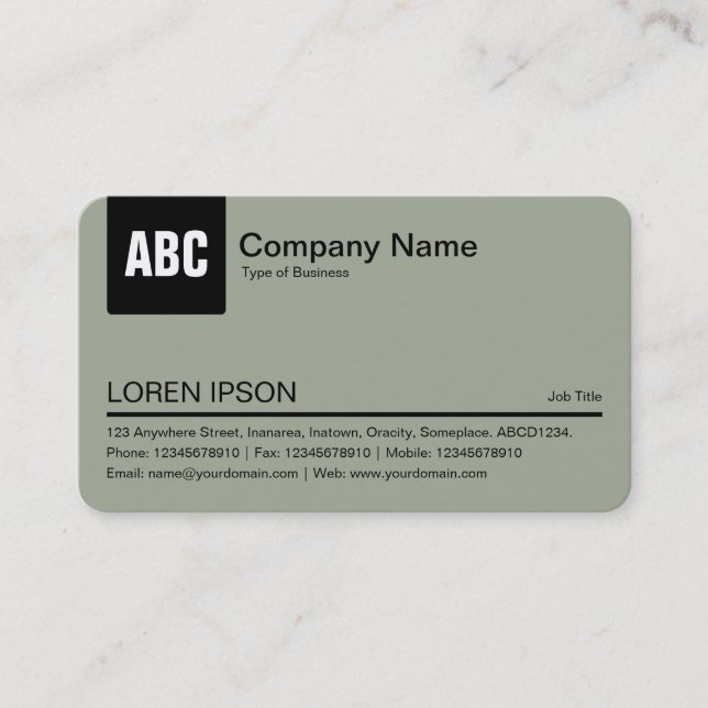 Colour Tab - Black and Warm Grey a3ac99 Business Card (Front)