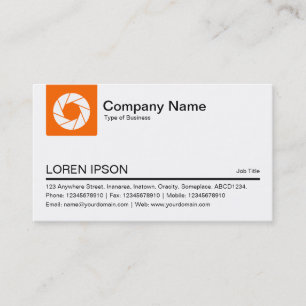 Colour Tab - Orange - White Aperture symbol Business Card