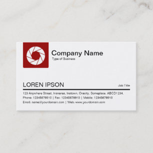 Colour Tab - Ruby Red - White Aperture symbol Business Card