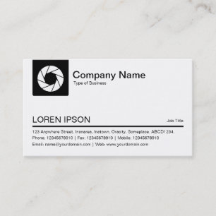 Colour Tab - White Aperture Symbol - Black Business Card