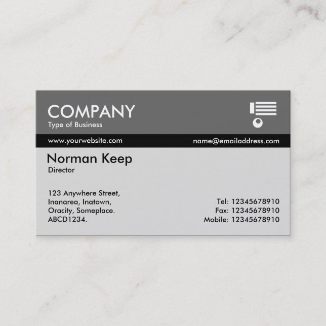 Colour Tex Banded - Grey Business Card (Front)