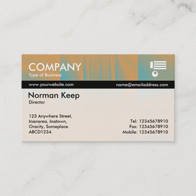 Colour Tex Banded - Orange and Blue Business Card (Front)