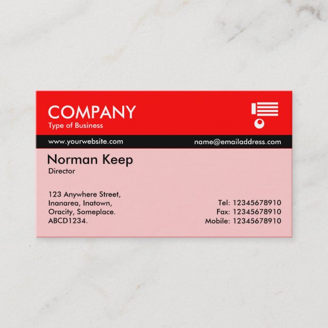 Colour Tex Banded - Red Business Card (Front)