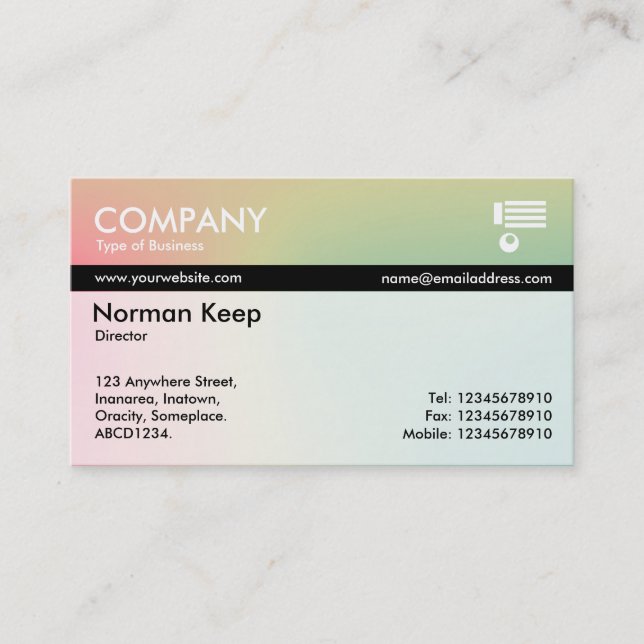 Colour Tex Banded - Soft Gradients Business Card (Front)